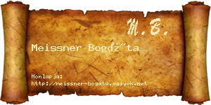 Meissner Bogáta névjegykártya